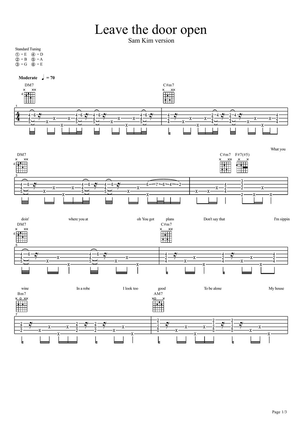 bruno-mars-leave-the-door-open-sam-kim-version-guitar-tab-lembar-musik