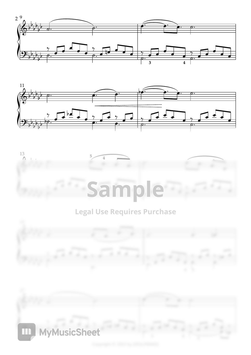 F. Schubert - impromptu Op.90 No.3 (Easy ver. G flat Major) by DOLLPIANO