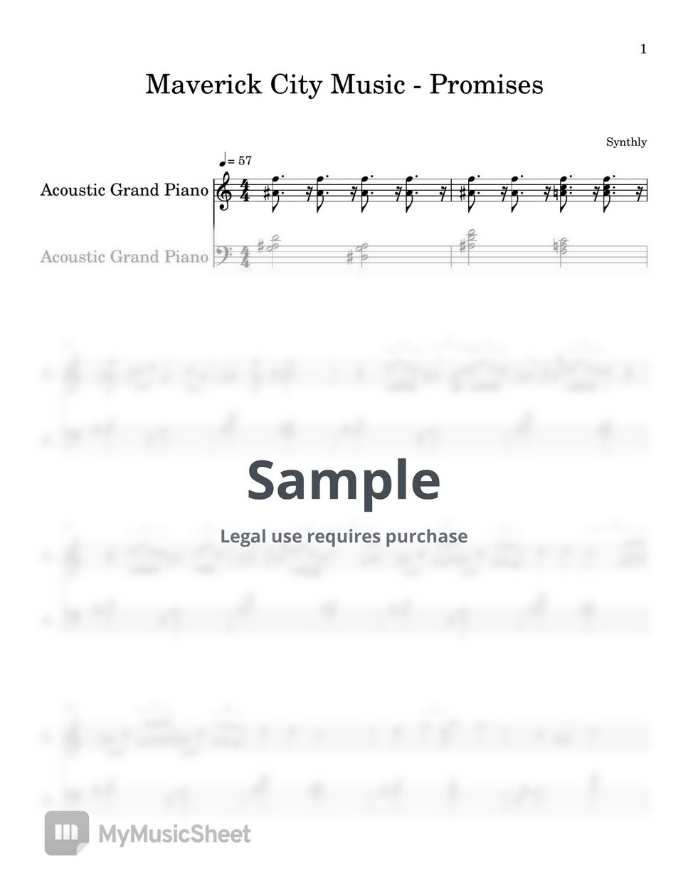 Maverick City Music - Promises (EASY PIANO SHEET) Sheets by Synthly