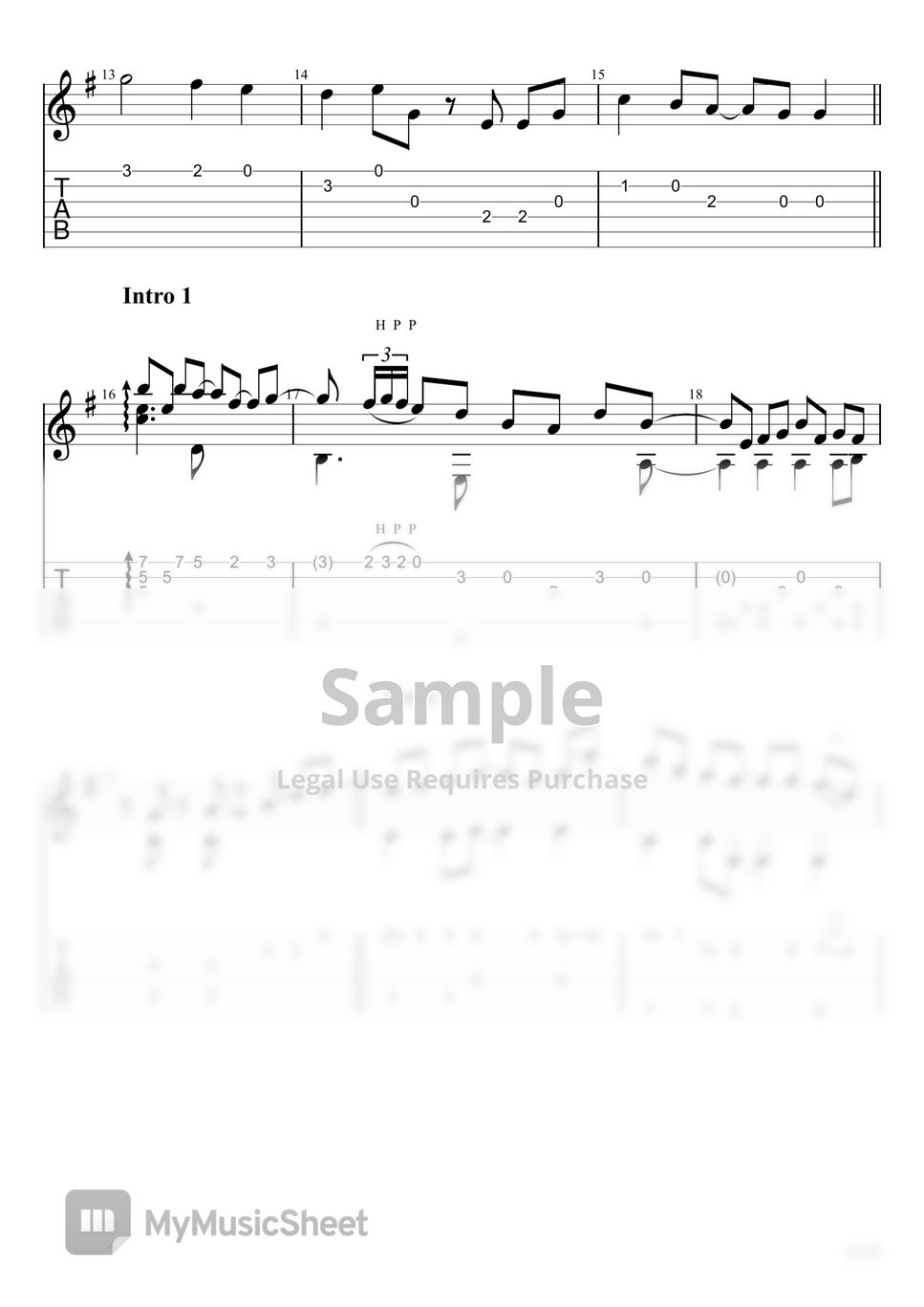 YOASOBI - Tracing That Dream (Fingerstyle) TAB+1 Staff by
