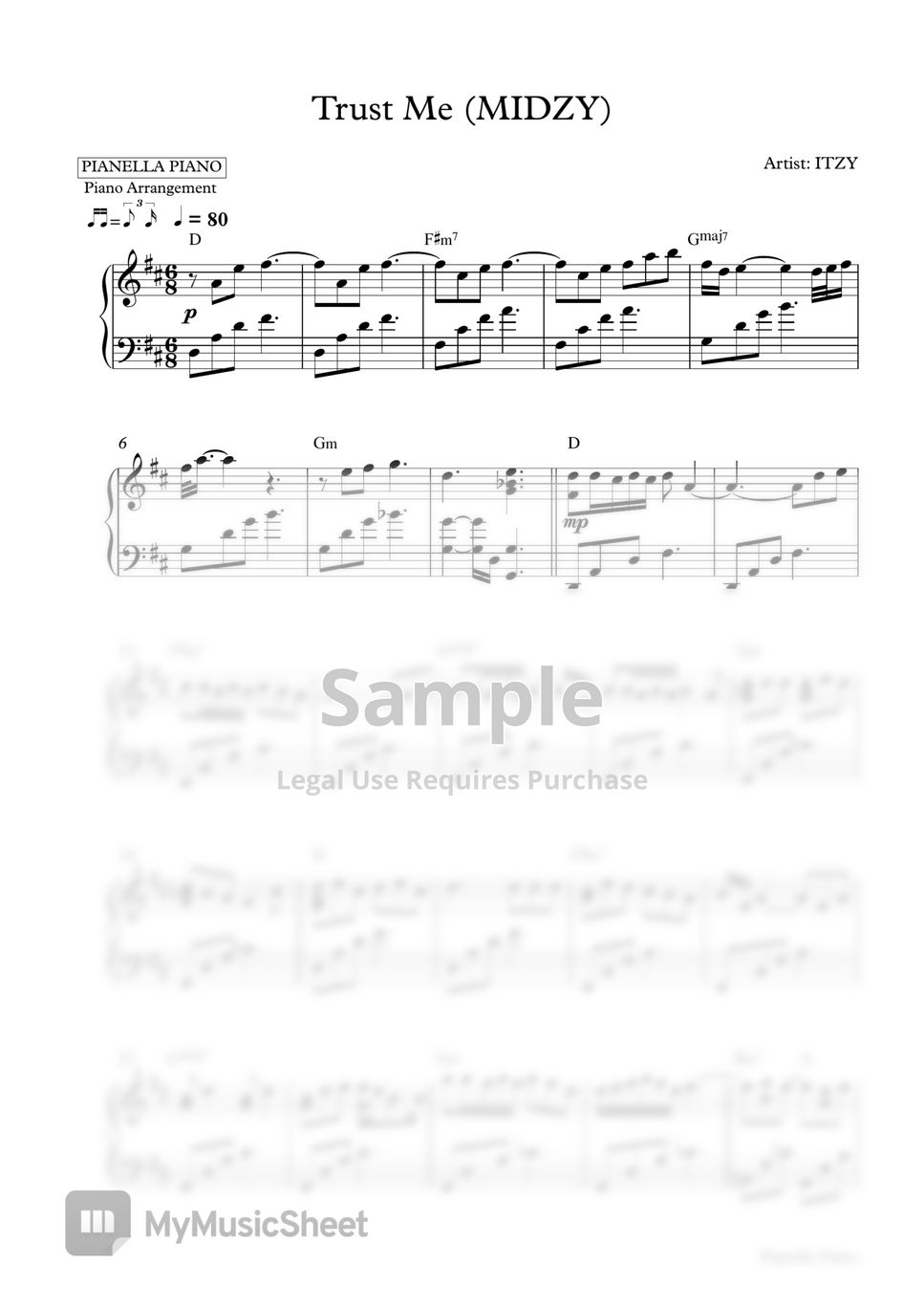 ITZY - Trust Me (MIDZY) (Piano Sheet) by Pianella Piano