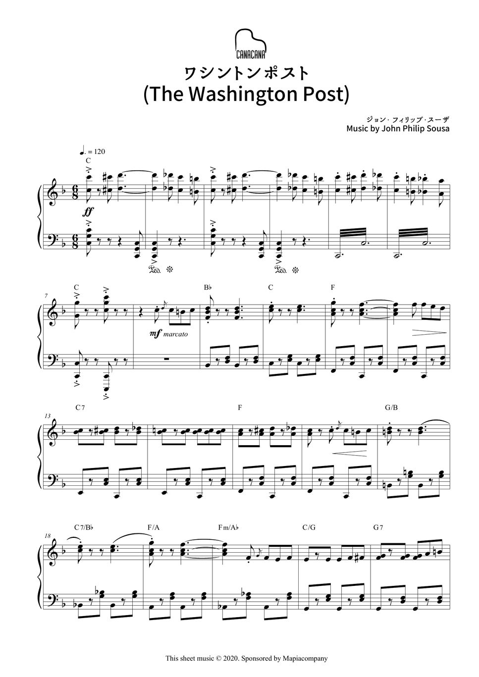 John Philip Sousa - The Washington Post Sheets by CANACANA family