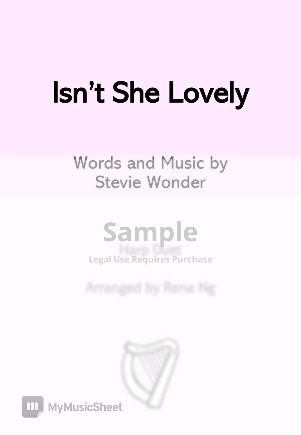 Isn't She Lovely sheet music (real book with lyrics) (PDF)