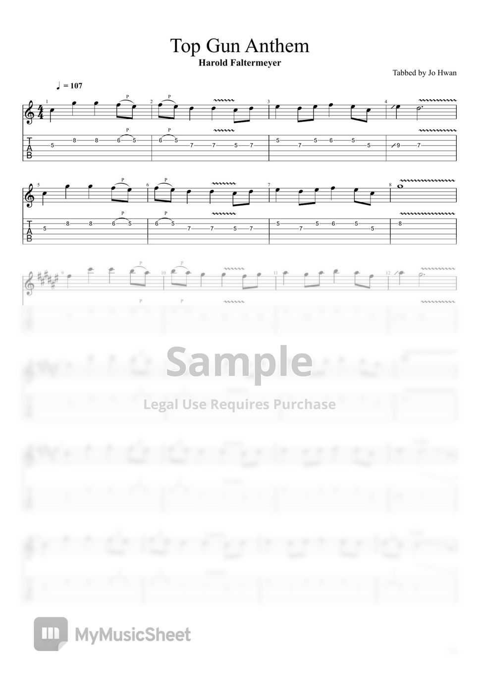 Top Gun Anthem Tab by Harold Faltermeyer (Guitar Pro) - Guitars, Bass &  Backing Track