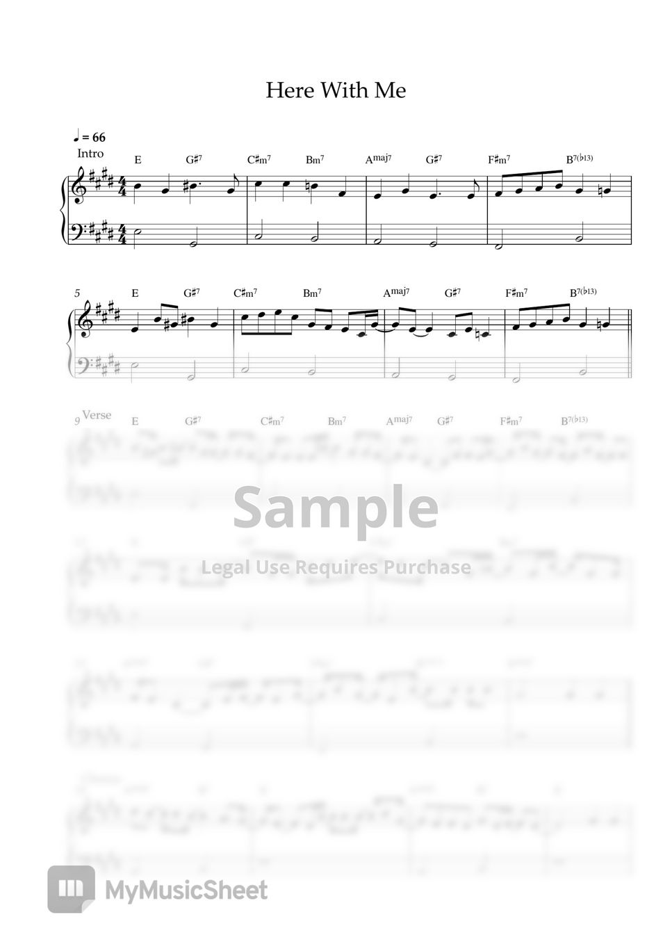 d4vd - Here With Me sheet music for piano download