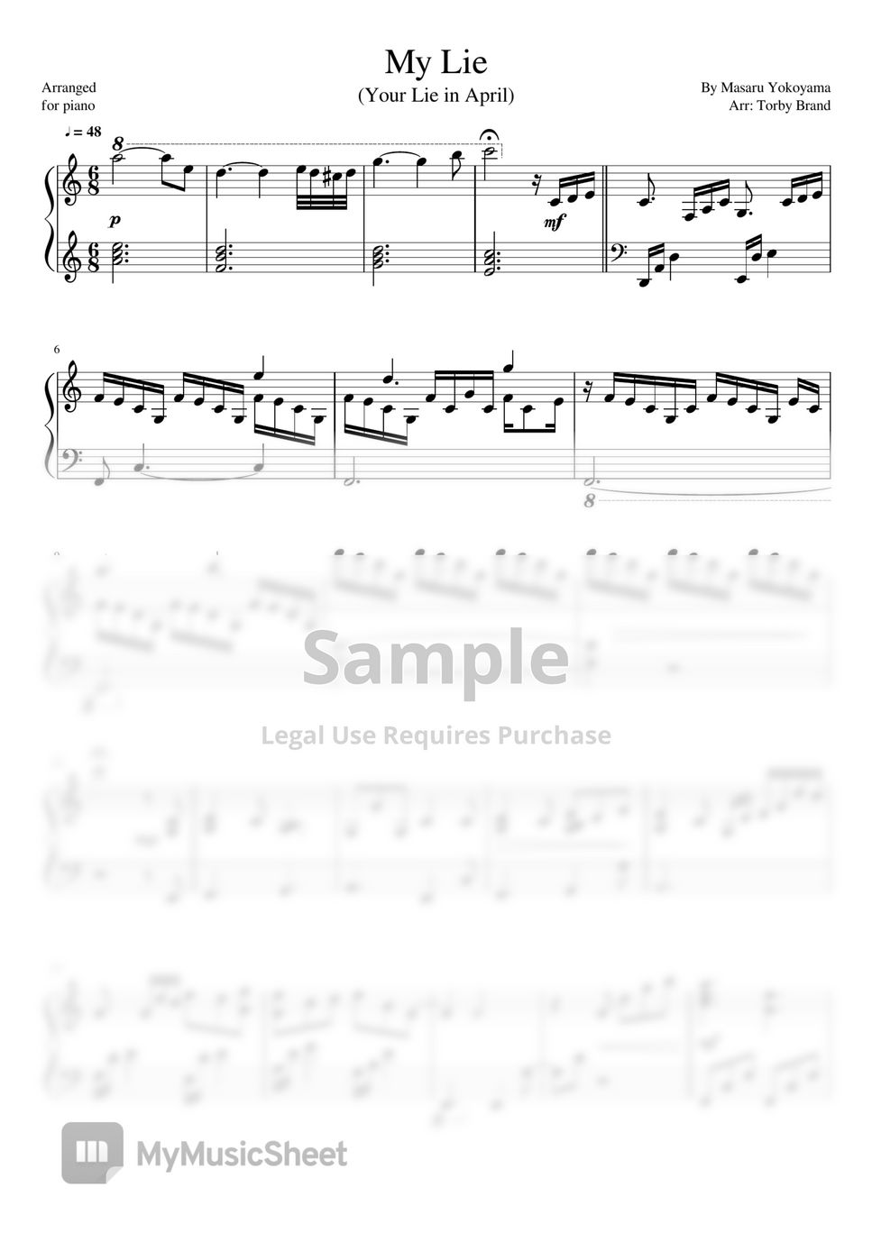 Your Lie in April - My Lie (Watashi no Uso) by Torby Brand