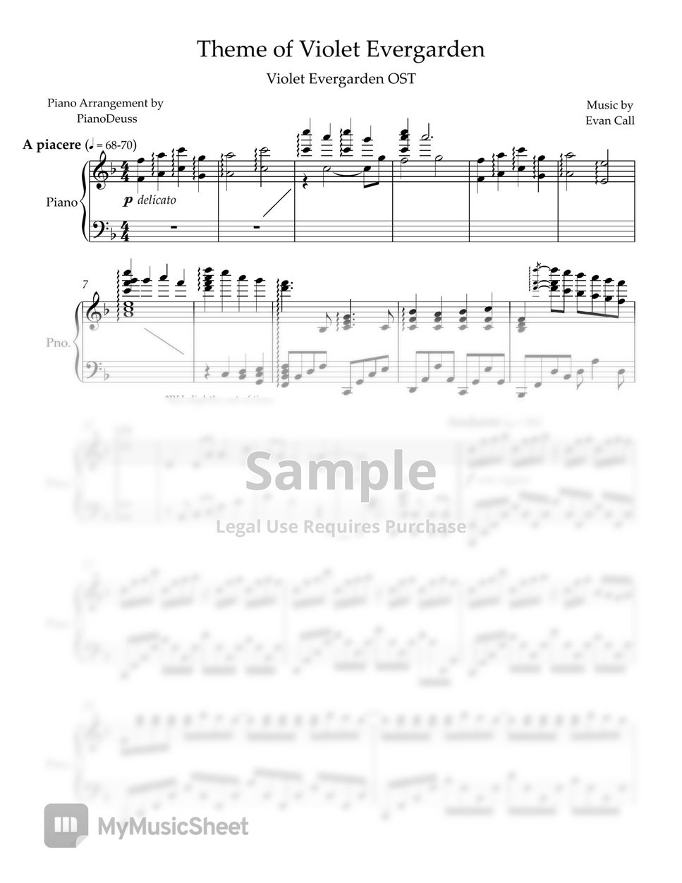 Violet Evergarden OST - Theme of Violet Evergarden by PianoDeuss