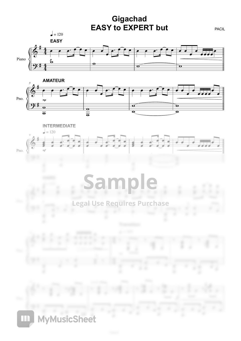 Free Gigachad by haydenspears sheet music