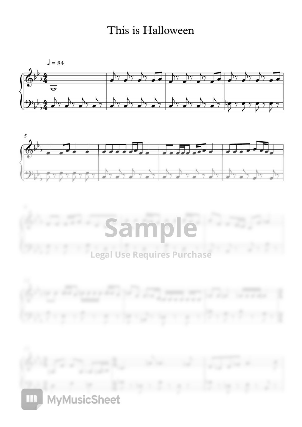 The Nightmare Before Christmas - This is Halloween (EASY) 악보 by