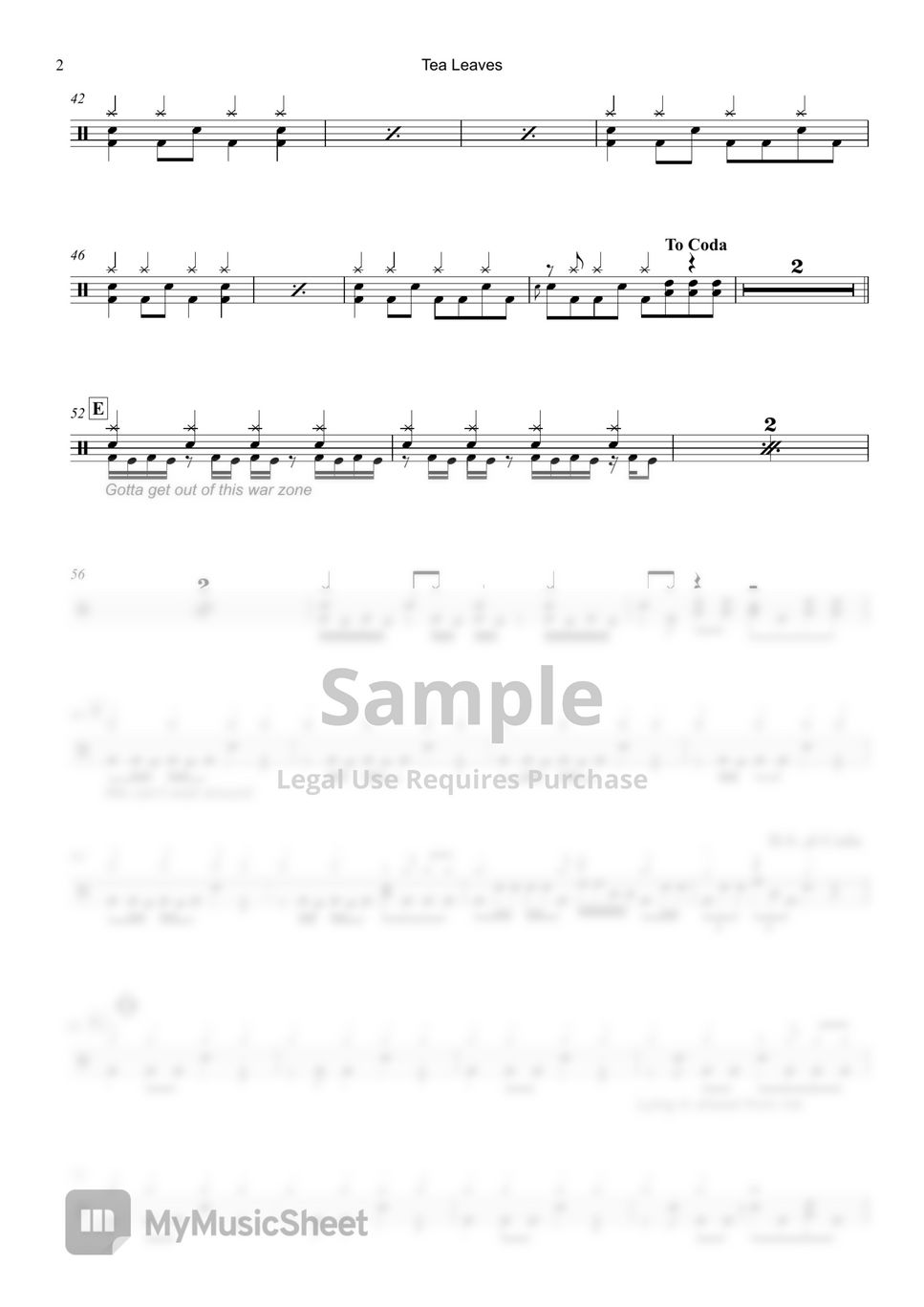 Our Last Night Tea Leaves Sheet by Raymond Goh