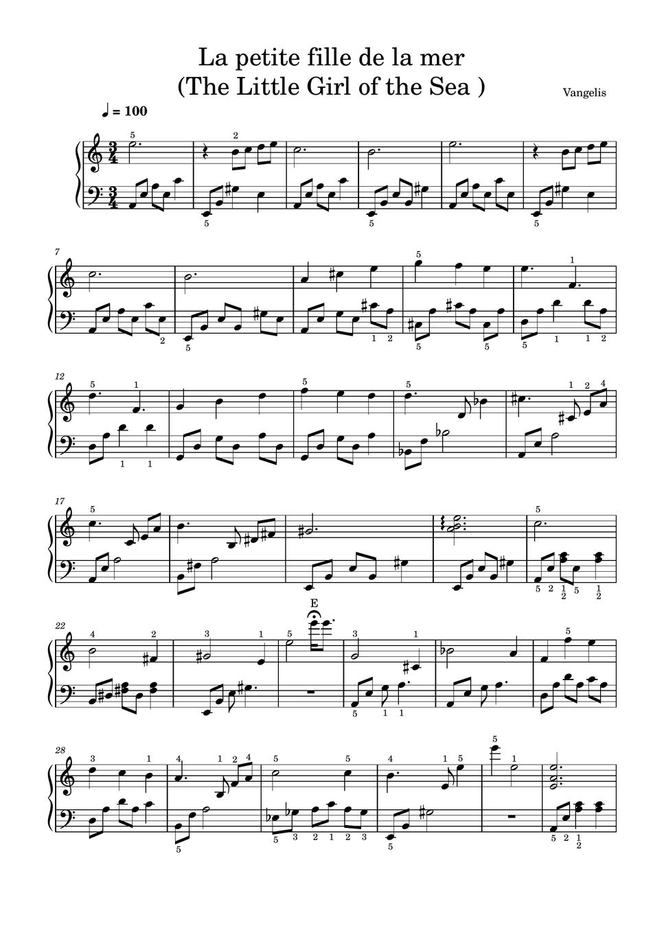 Vangelis La petite fille de la mer ( The little girl of the sea