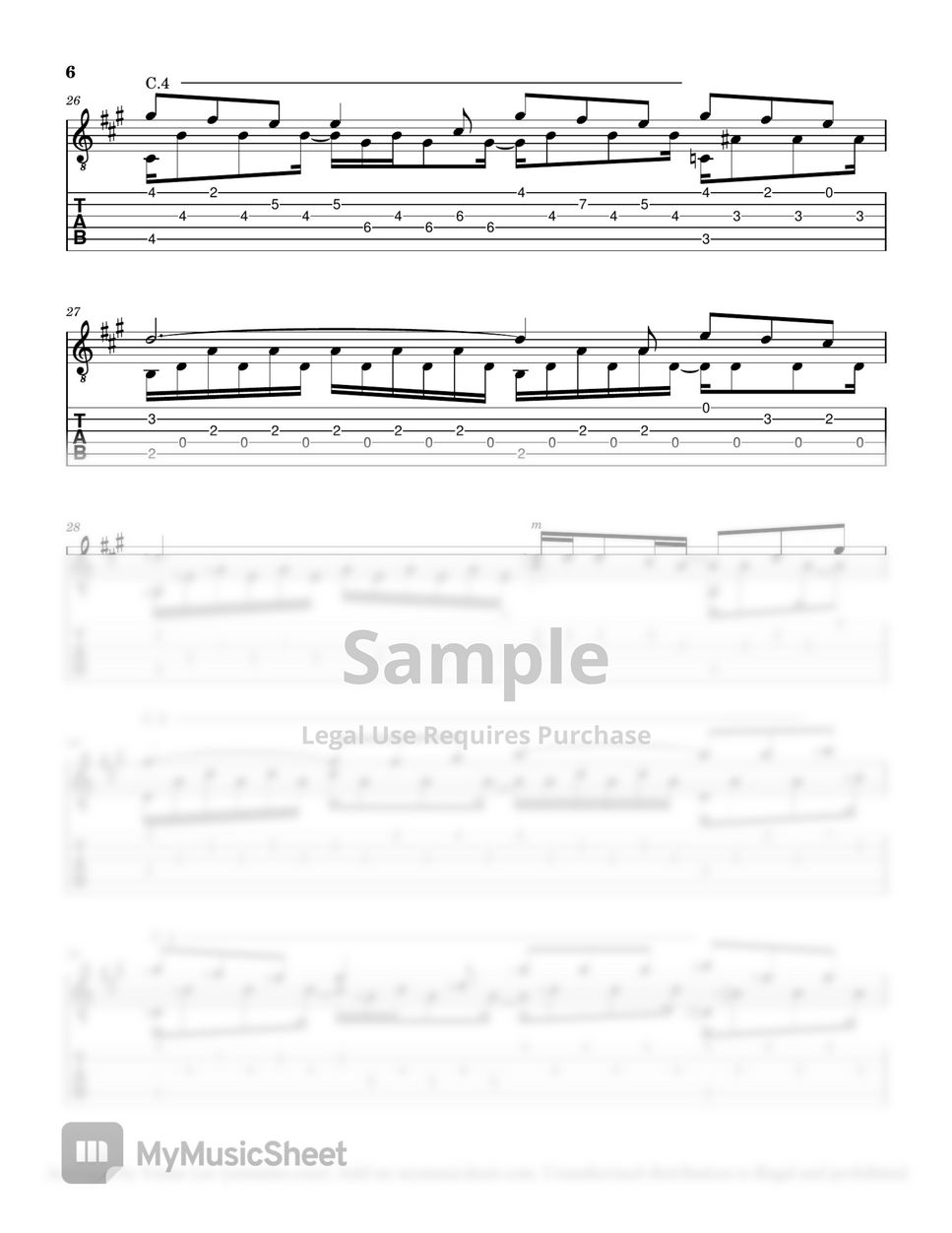 JVKE - Golden Hour - Guitar Solo (Staff+Tab) by Yenne Lee