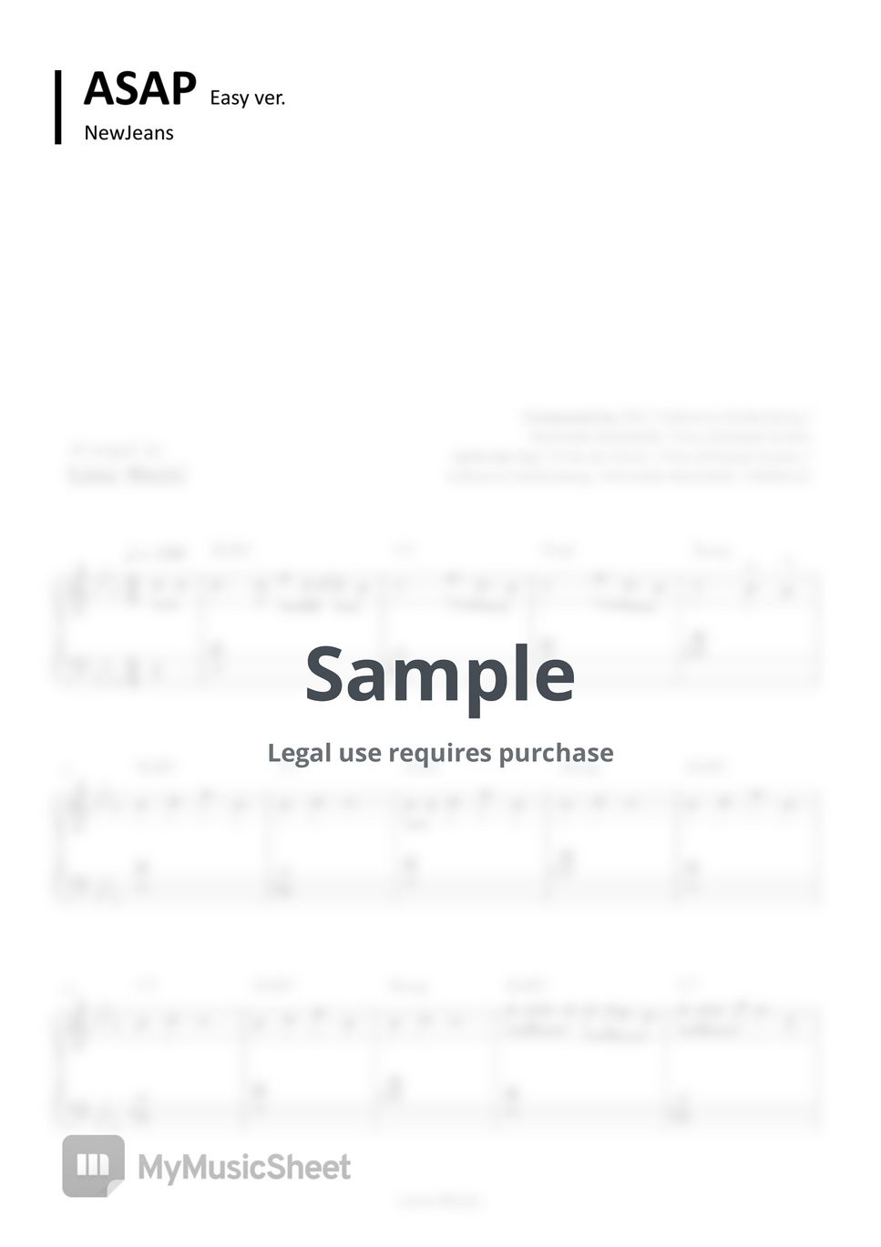 NewJeans ASAP (Easy Piano Sheet) 악보 by 𝐋𝐮𝐧𝐚 𝐌𝐮𝐬𝐢𝐜 𝐄𝐚𝐬𝐲