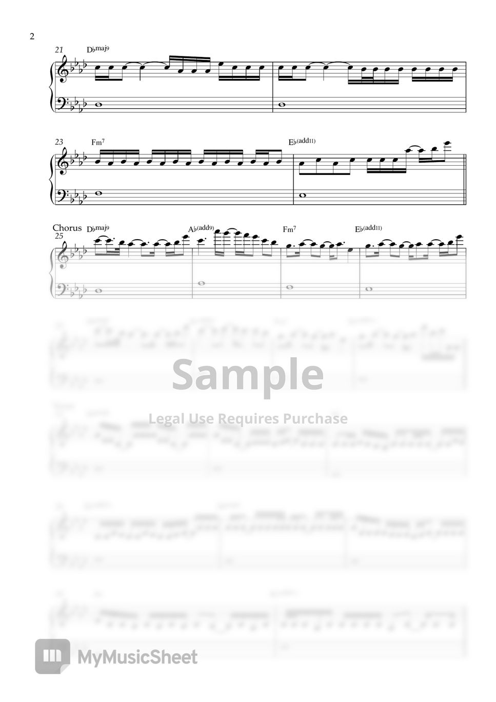 BTS RM - Wild Flower (EASY PIANO SHEET) Sheets By Pianella Piano