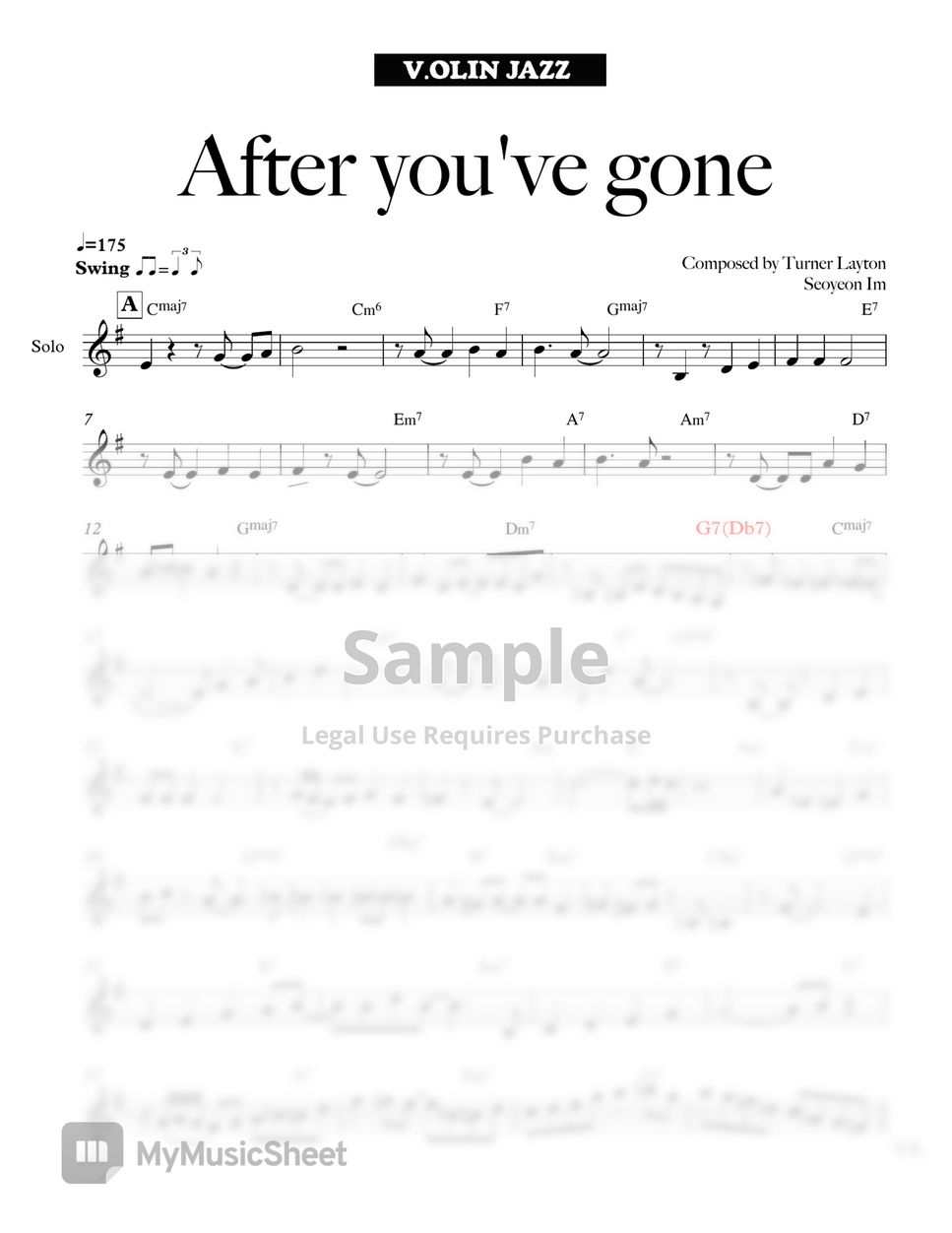 Jazz Violin - After You've Gone by V.OLIN