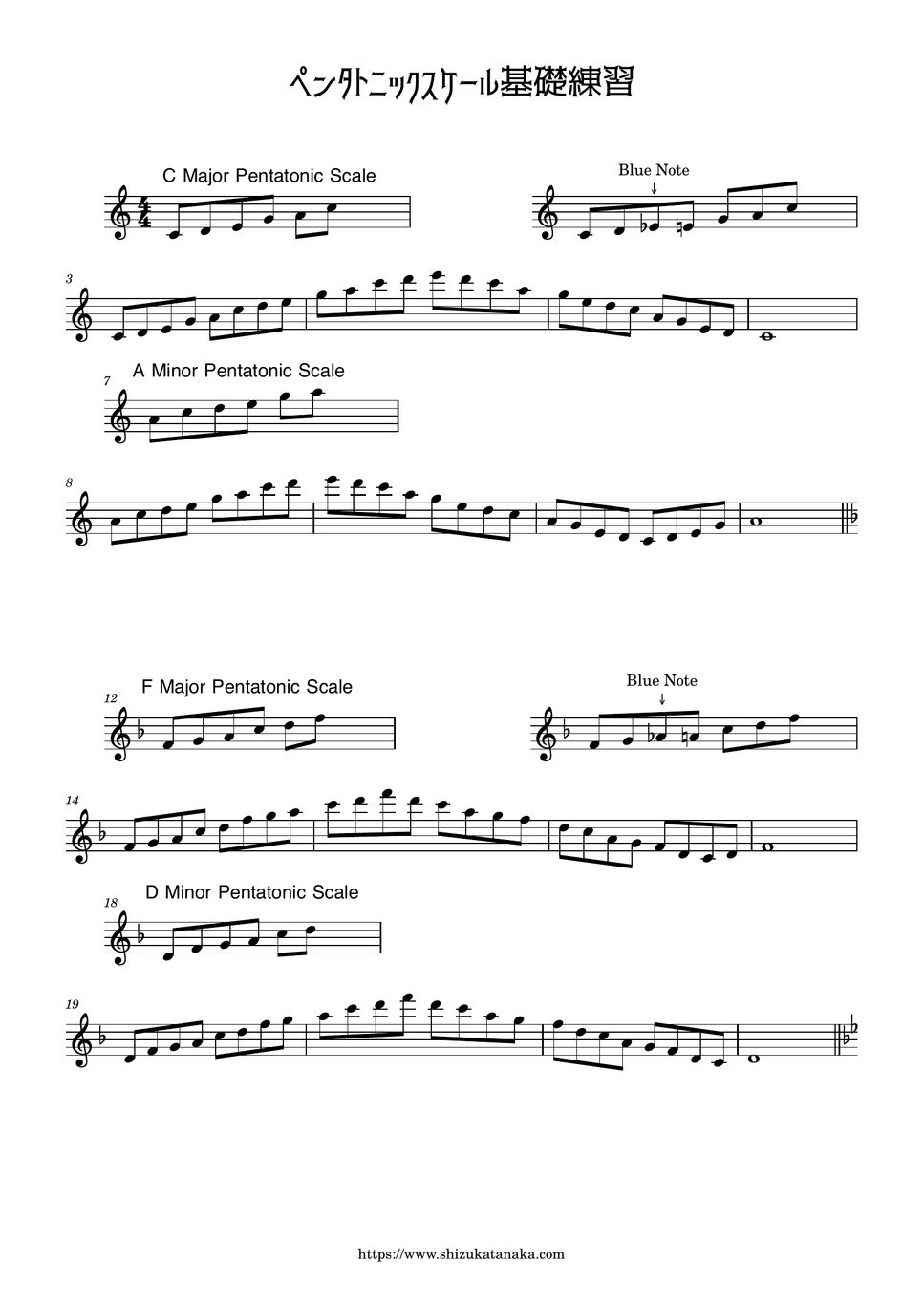 syzkah - Basic practice of Pentatonic scale【Alto/Tenor】 Hoja