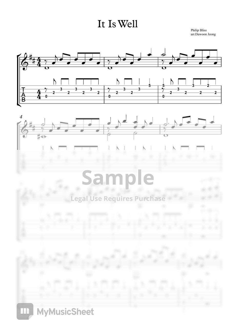 philip-bliss-it-is-well-classical-guitar-cover-sheets-by-dawoon-jeong