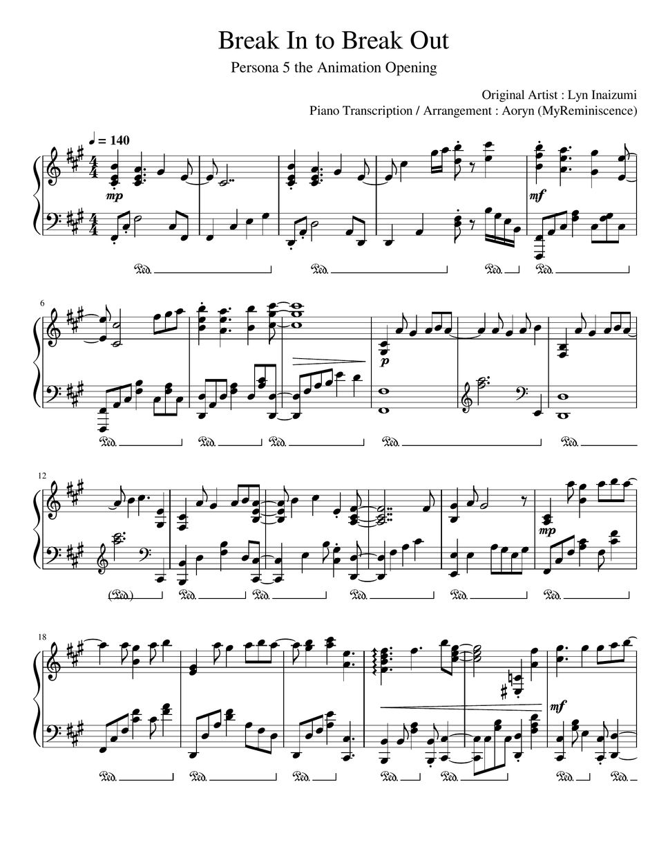 Lyn Inaizumi Break In to Break Out (Persona 5 the Animation OP