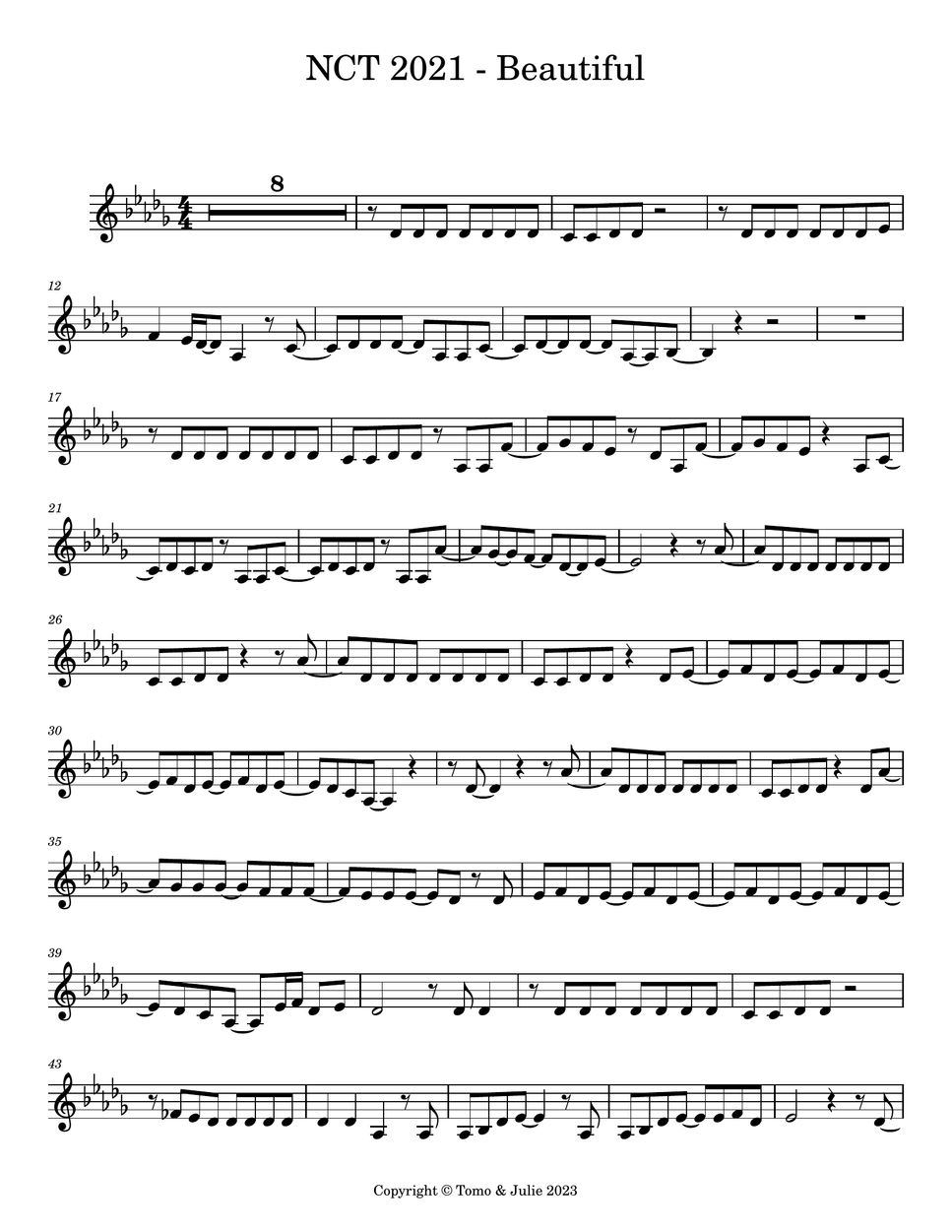 Nct 2021 beautiful cello part sheets by tomo julie