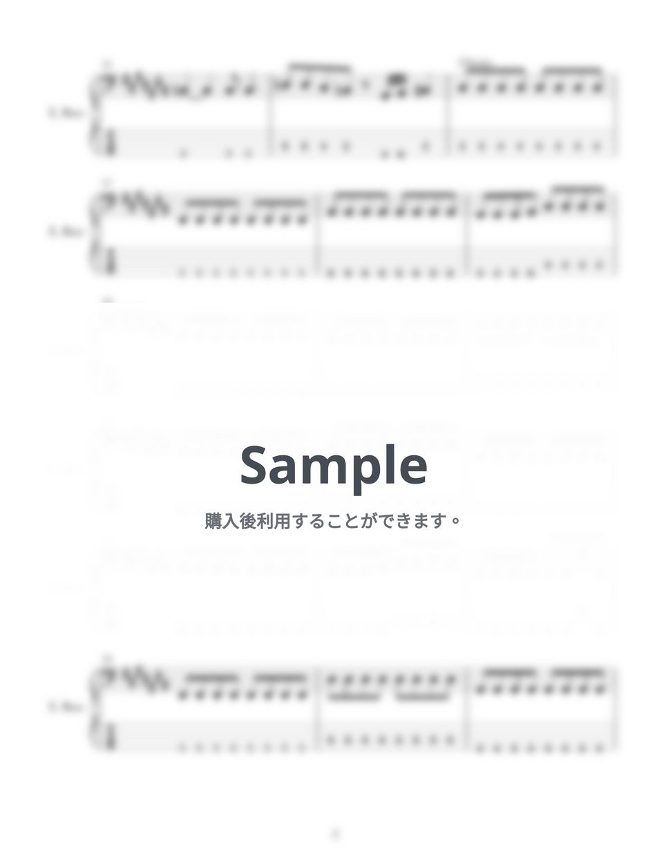 back number - オールドファッション (４弦ベースTAB譜、A4用紙5枚分) by G's score
