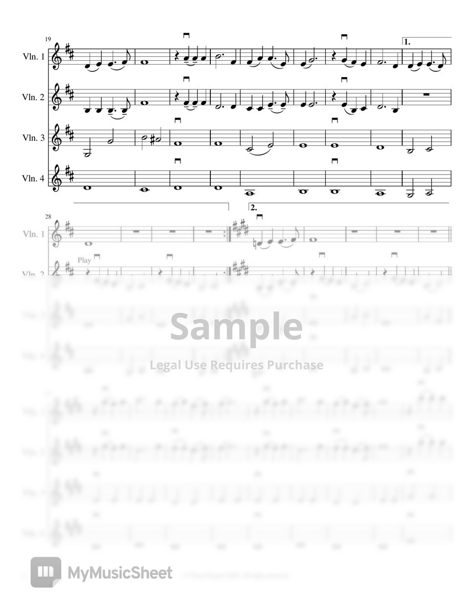 Tracy Ficquet Be Still My Soul (For 4 Violins) Sheets by Tracy Ficquet