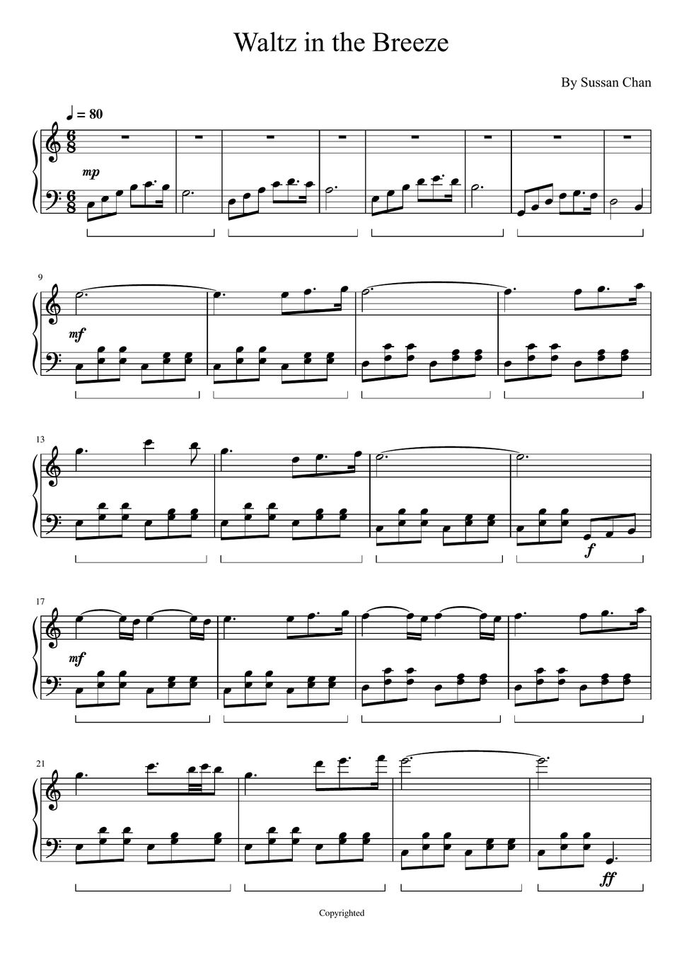 Sussan Chan - Waltz in the Breeze (Original Music_Piano) Sheet