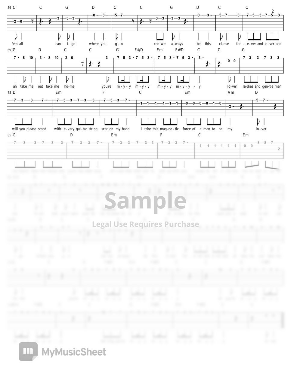 Lover - Guitar Tab TAB