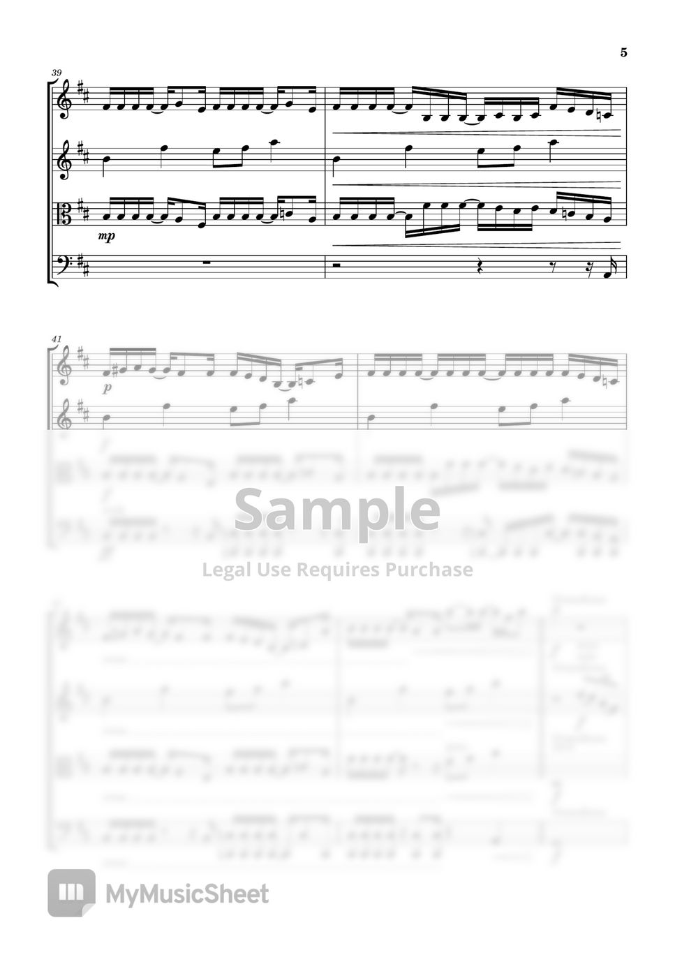 Ai Higuchi - Akuma no Ko 悪魔の子 String Quartet Full score with Part scores (Attack on Titan Final Season Part 2) by Sammi Chan