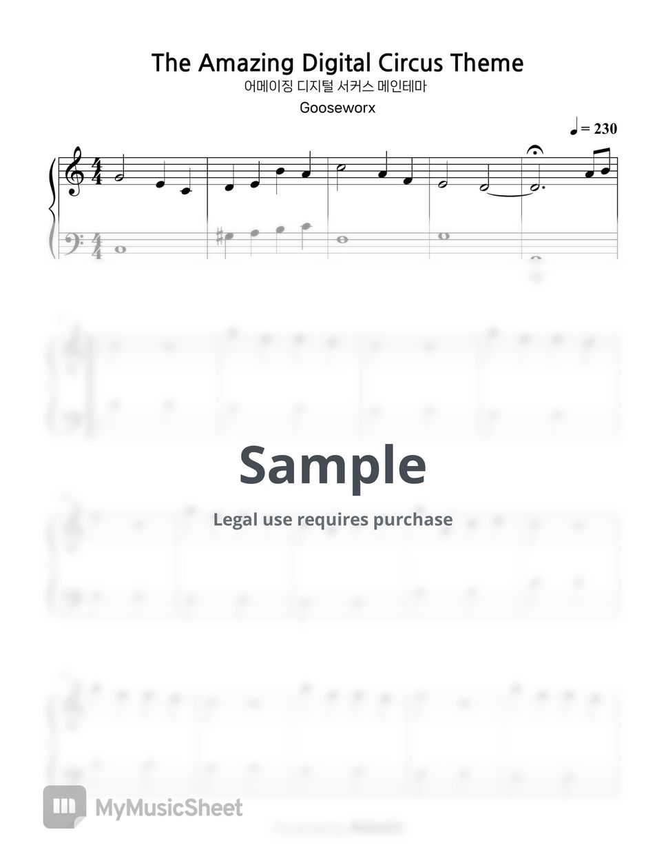 Gooseworx the amazing digital circus theme sheets by parado