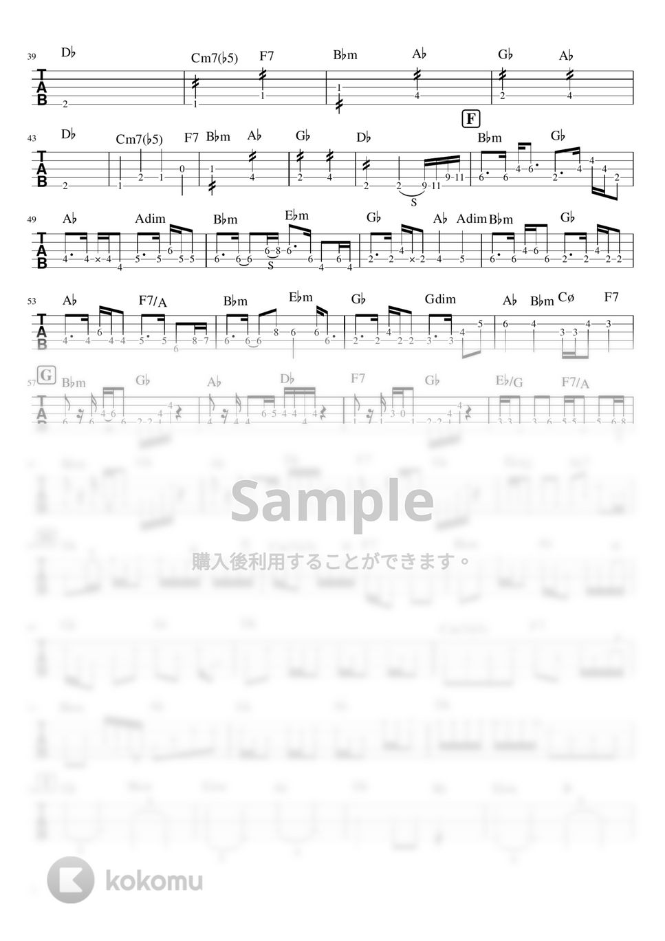 King Gnu - 白日 (5弦ベースTAB譜) by ベースライン研究所