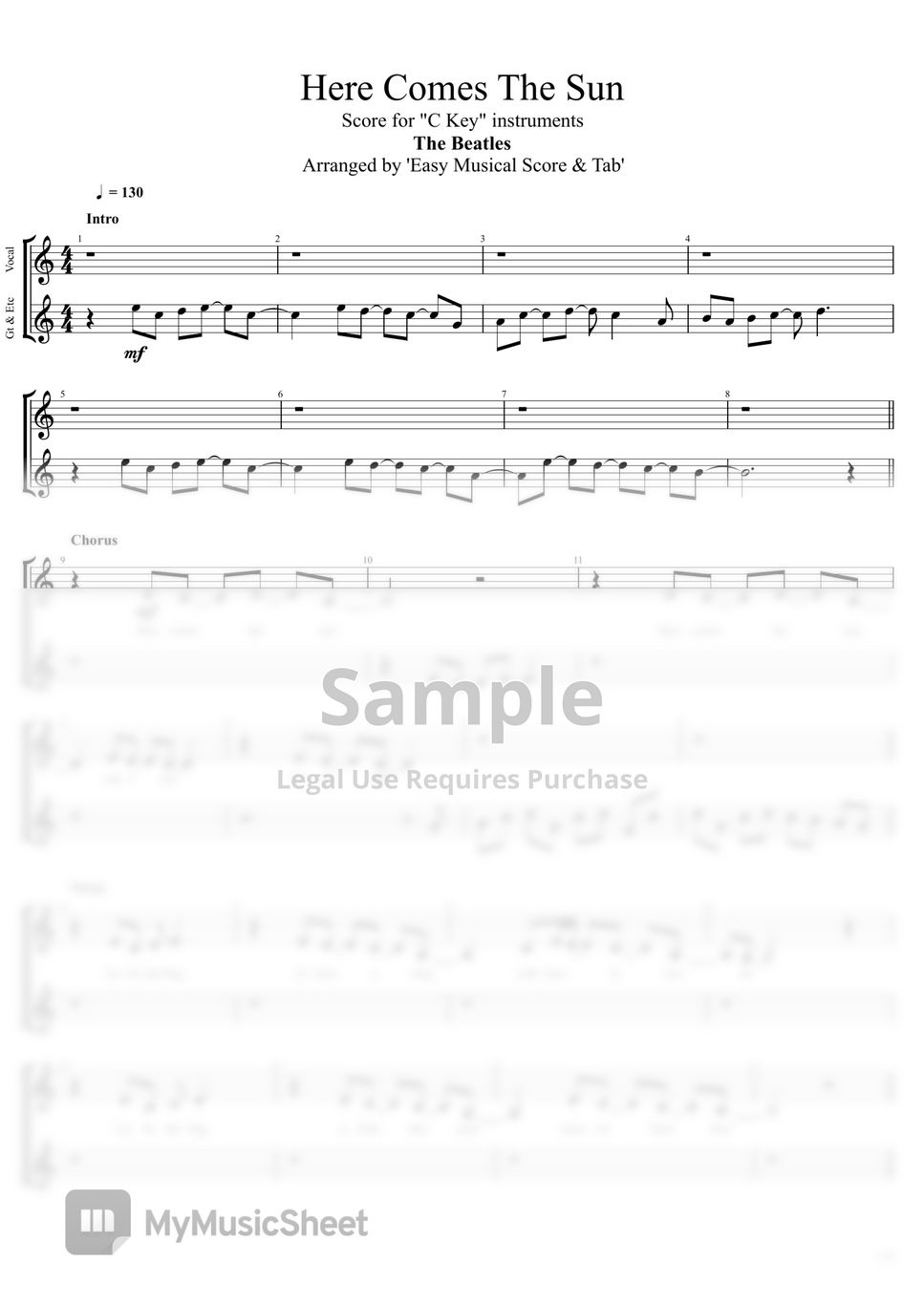 ミュイ　ビートルズ　スコア In My Life Beatles Flute Violin Sheet Music Backing Track