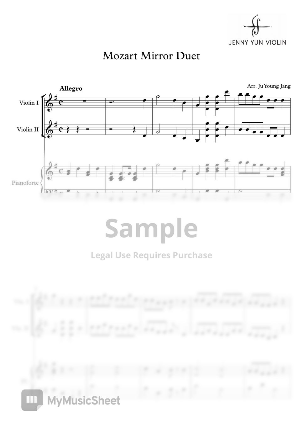 violin sheet music mozart