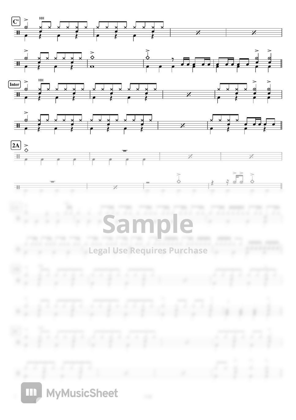 Koji Tamaki / 玉置浩二 DENEN / 田園 Sheet by Cookai's Jpop Drum sheet music!!!