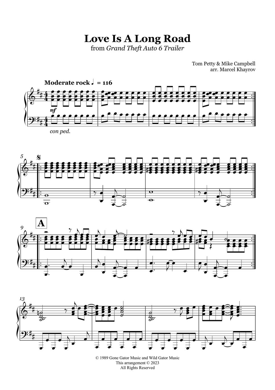 Tom Petty Love Is A Long Road Sheets by Marcel Khayrov
