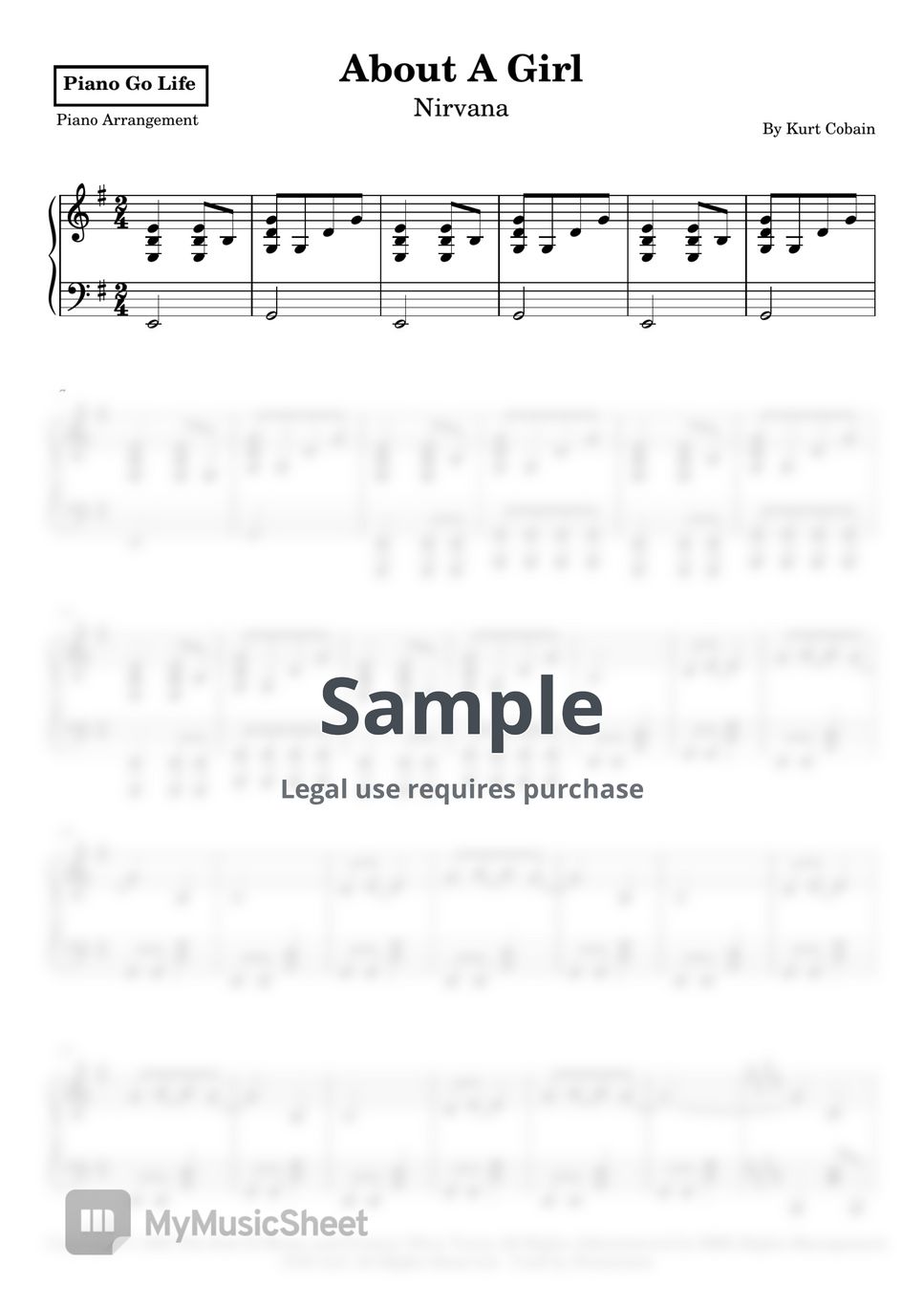 Nirvana - About A Girl by Piano Go Life