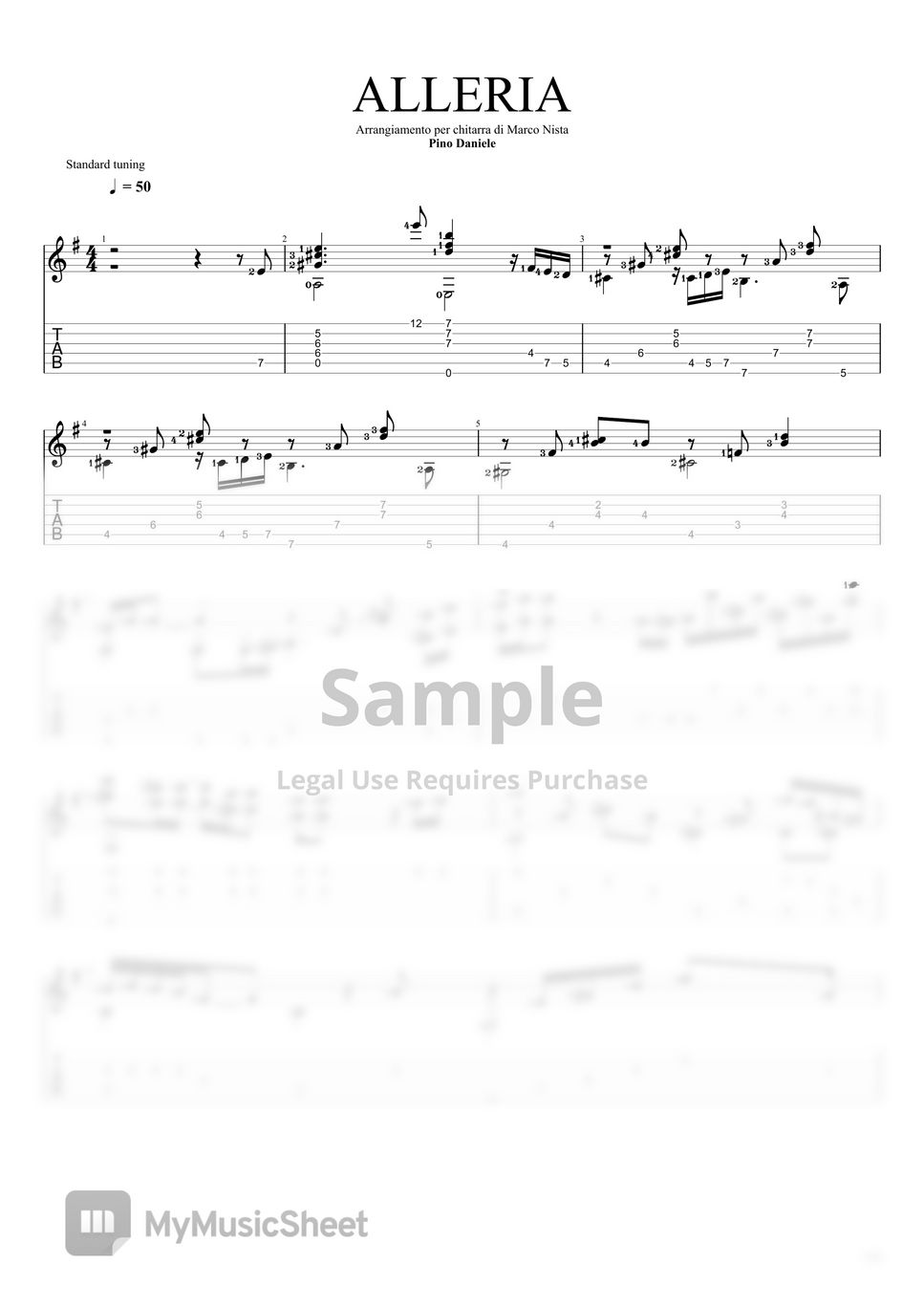 Pino Daniele - Alleria (Chord Melody) by Marco Nista