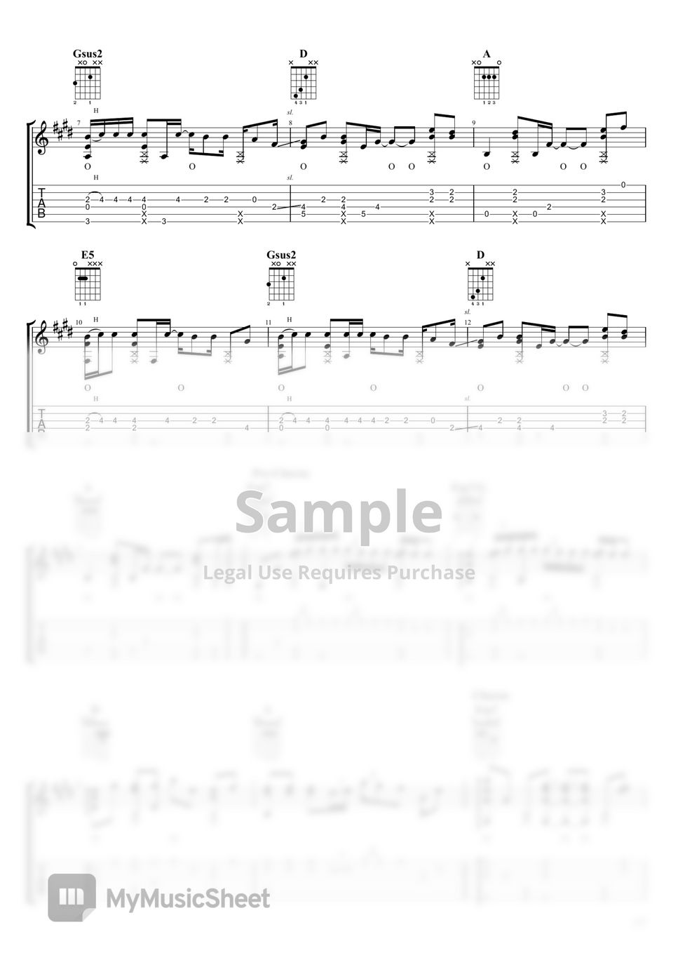 Miley Cyrus Jaded Tab + 1staff by AC Fingerstyle