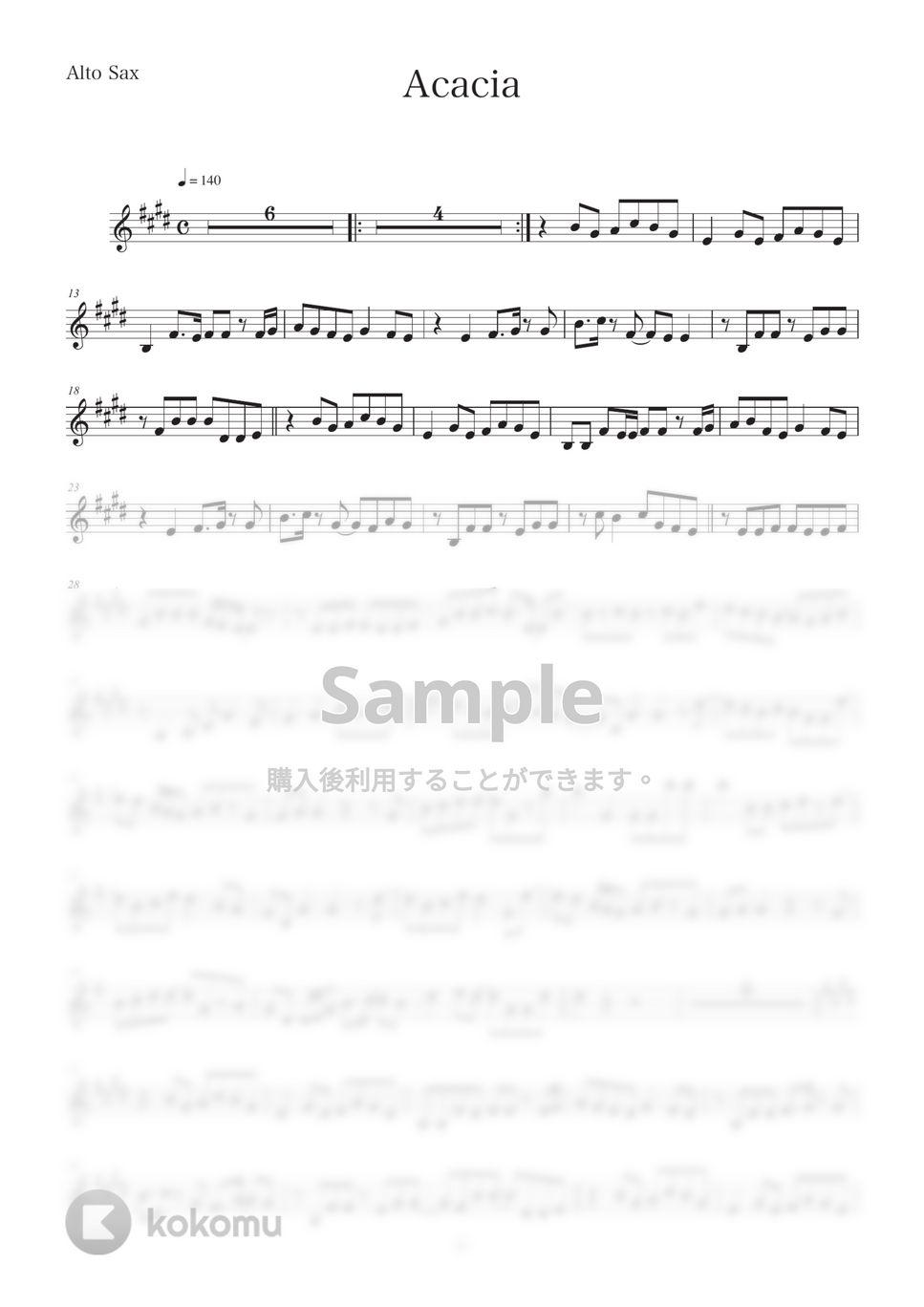 BUMP OF CHICKEN - アカシア(inE♭) (オクターブ下げVer.) by HiRO Sax