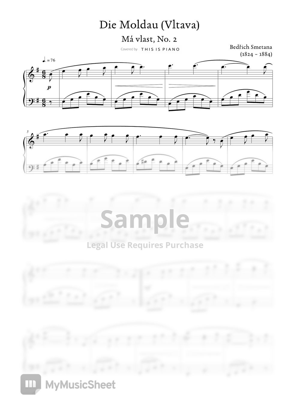Bedřich Smetana - Vltava (The Moldau) (Easy Version) Sheets by THIS IS PIANO