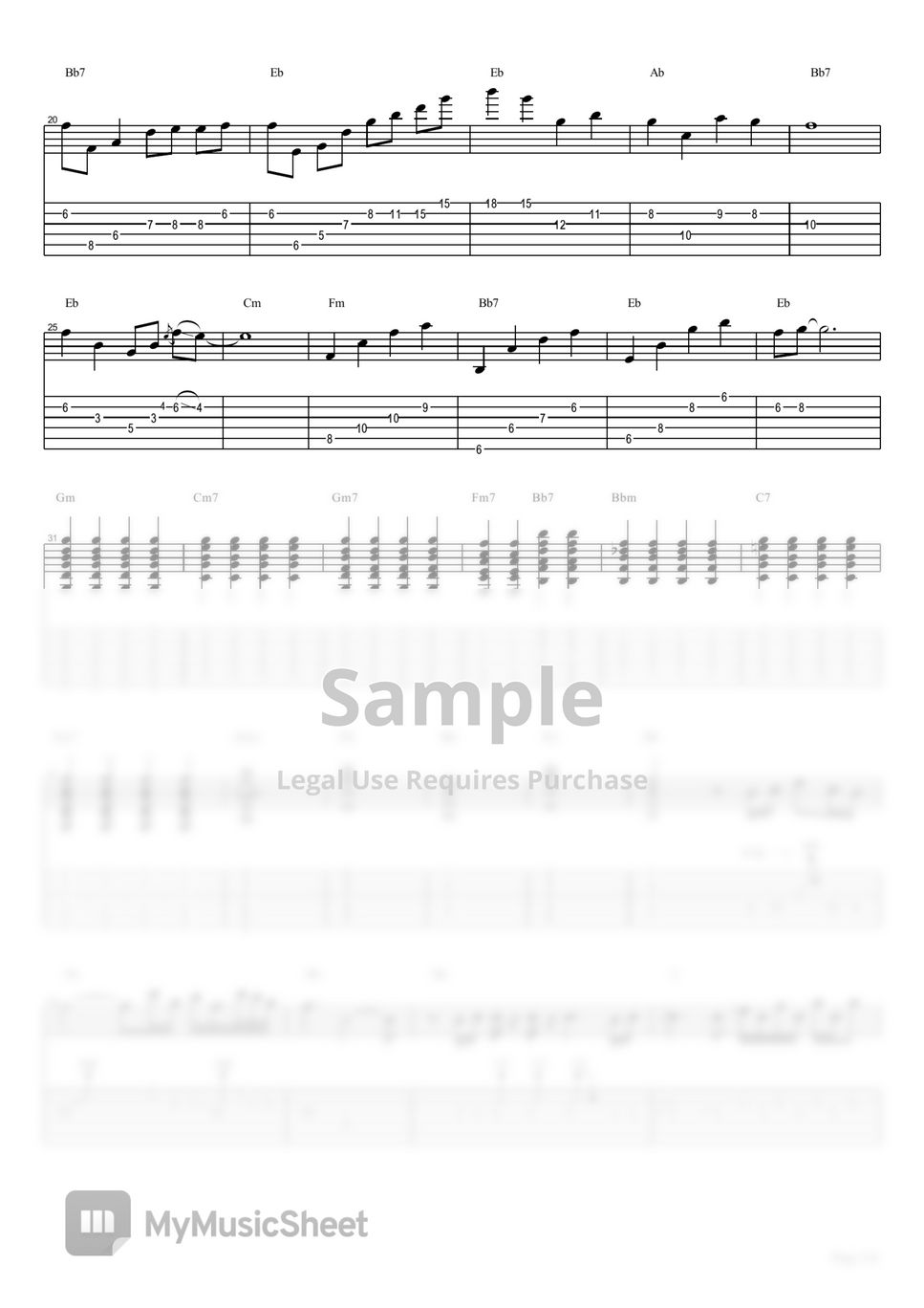林曉培 心動 guitar tab arrangement Tab + 1staff by eric lo