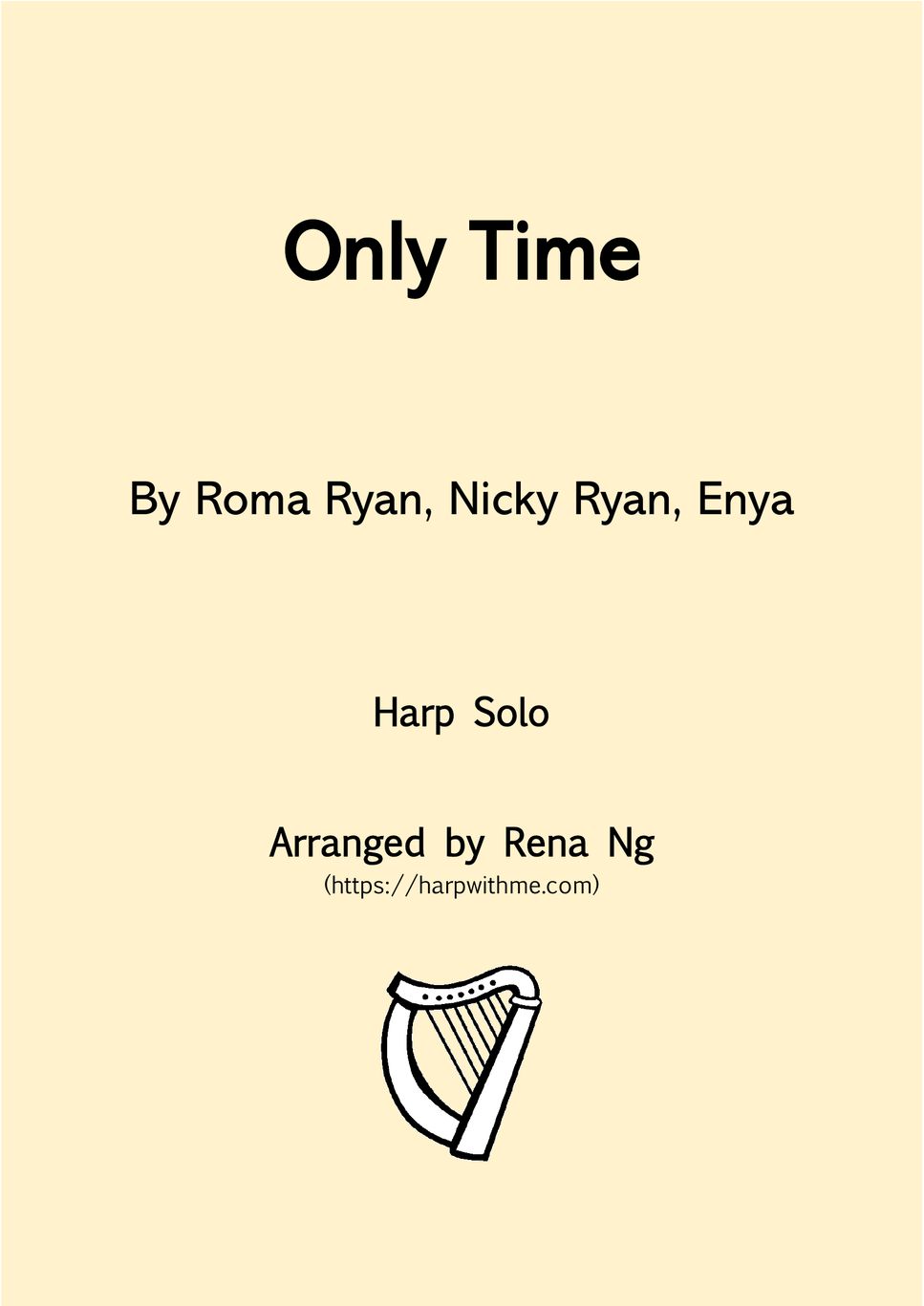 Enya - Only Time (Harp Solo) - Intermediate by Harp With Me