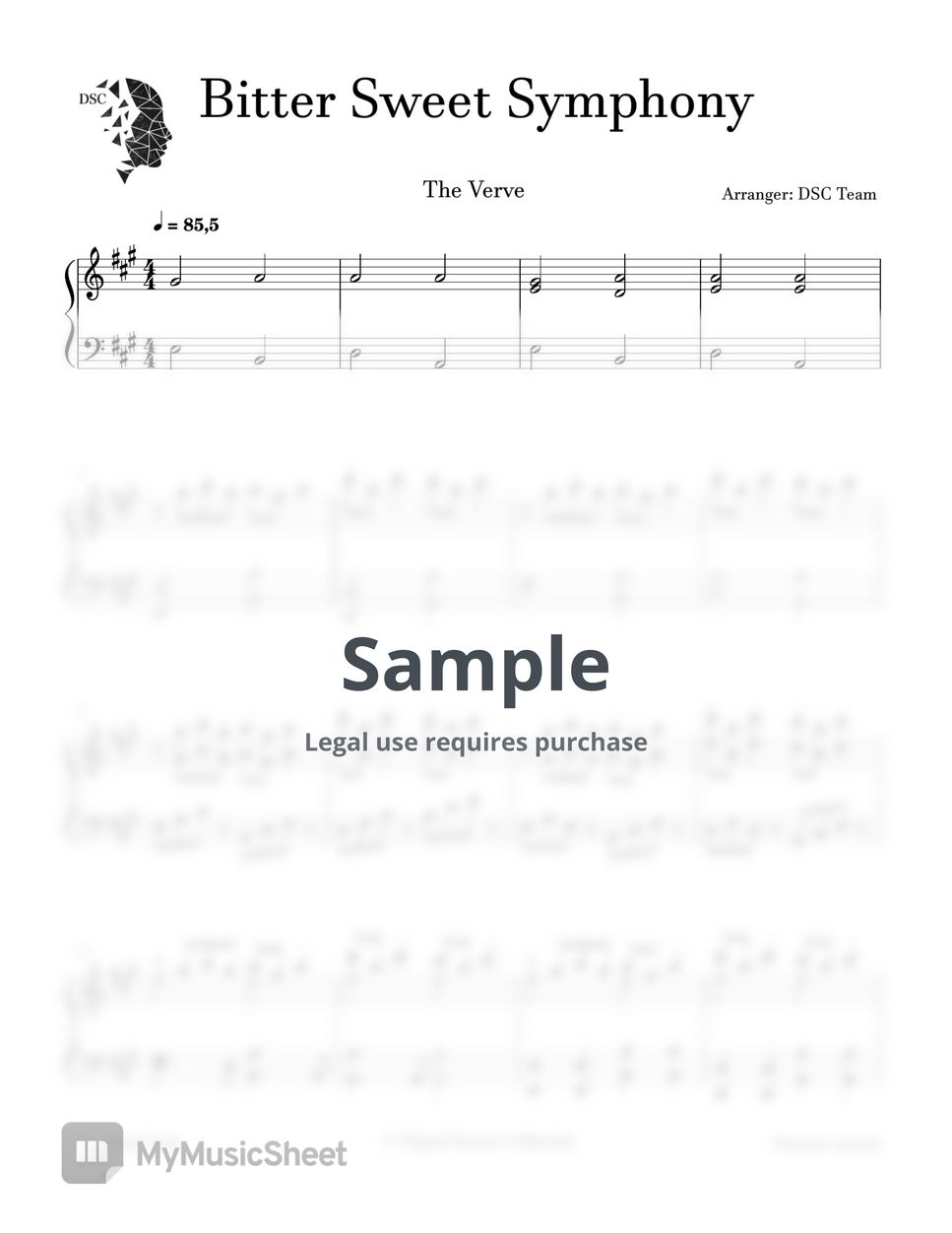 The Verve - Bitter Sweet Symphony Sheets By Digital Scores Collection