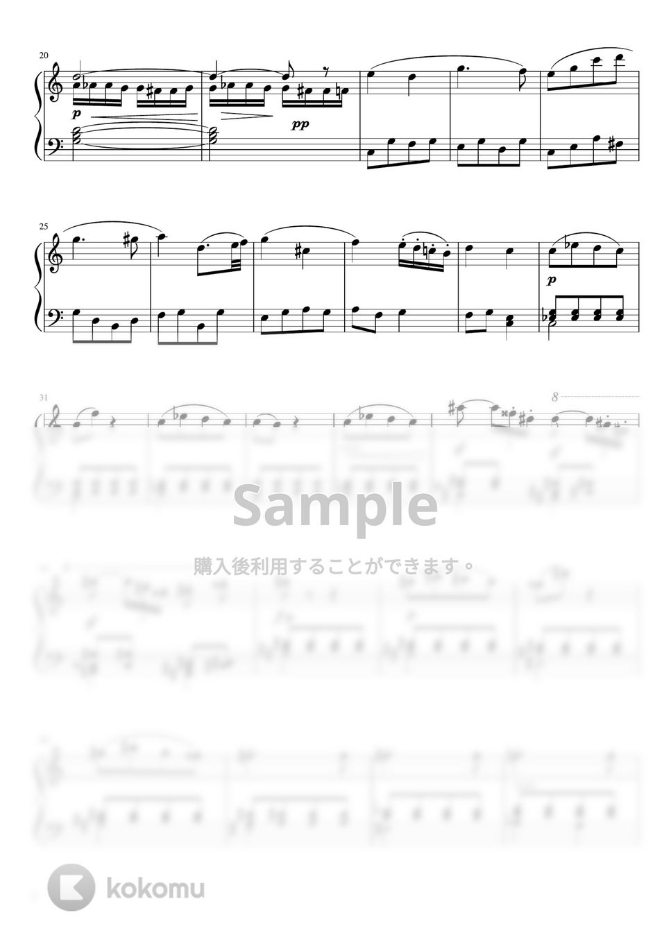ベートーヴェン - ピアノソナタ第8番第2楽章「悲愴」 (C・ピアノソロ中級) by pfkaori