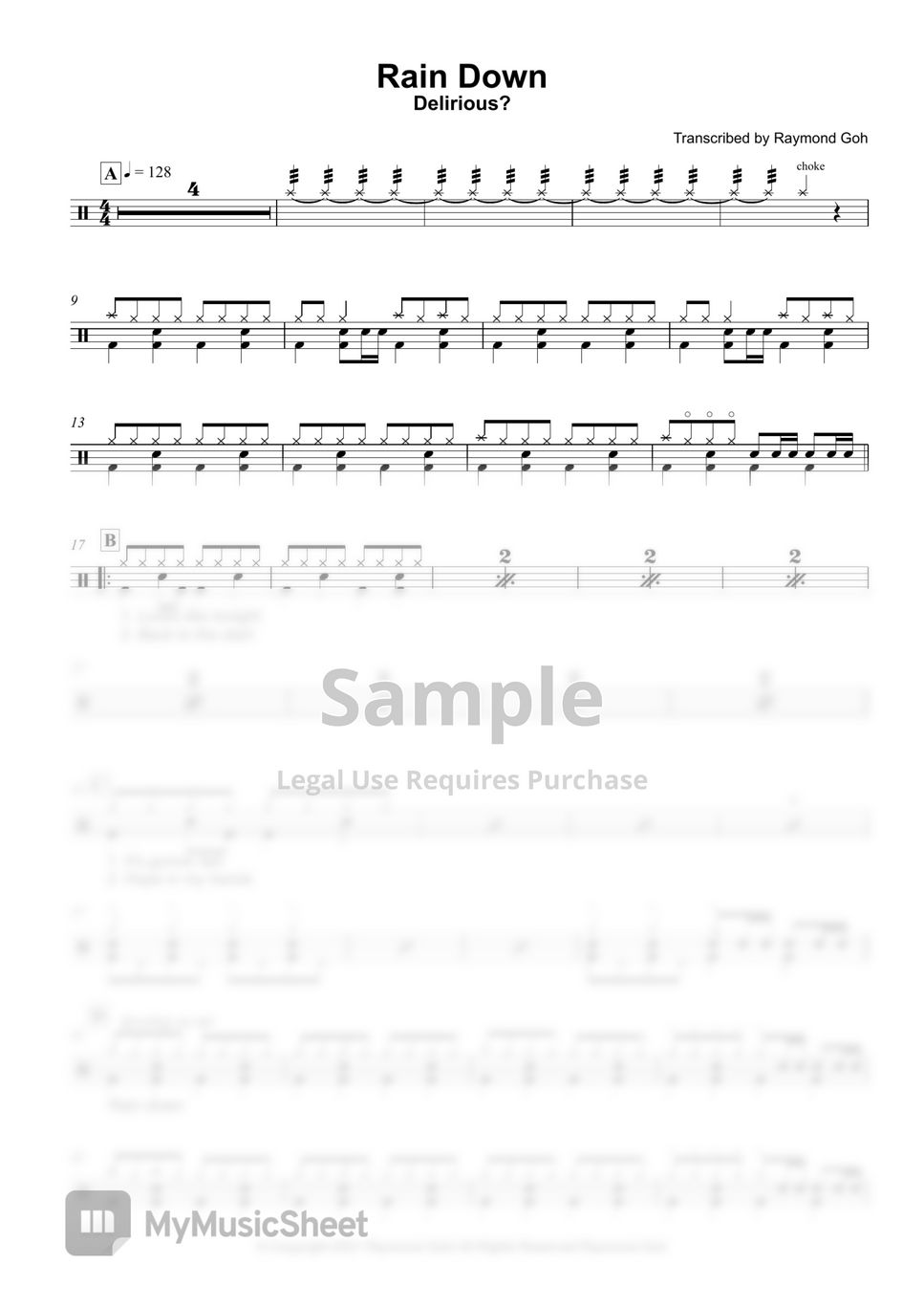 Delirious Rain Down Sheet by Raymond Goh