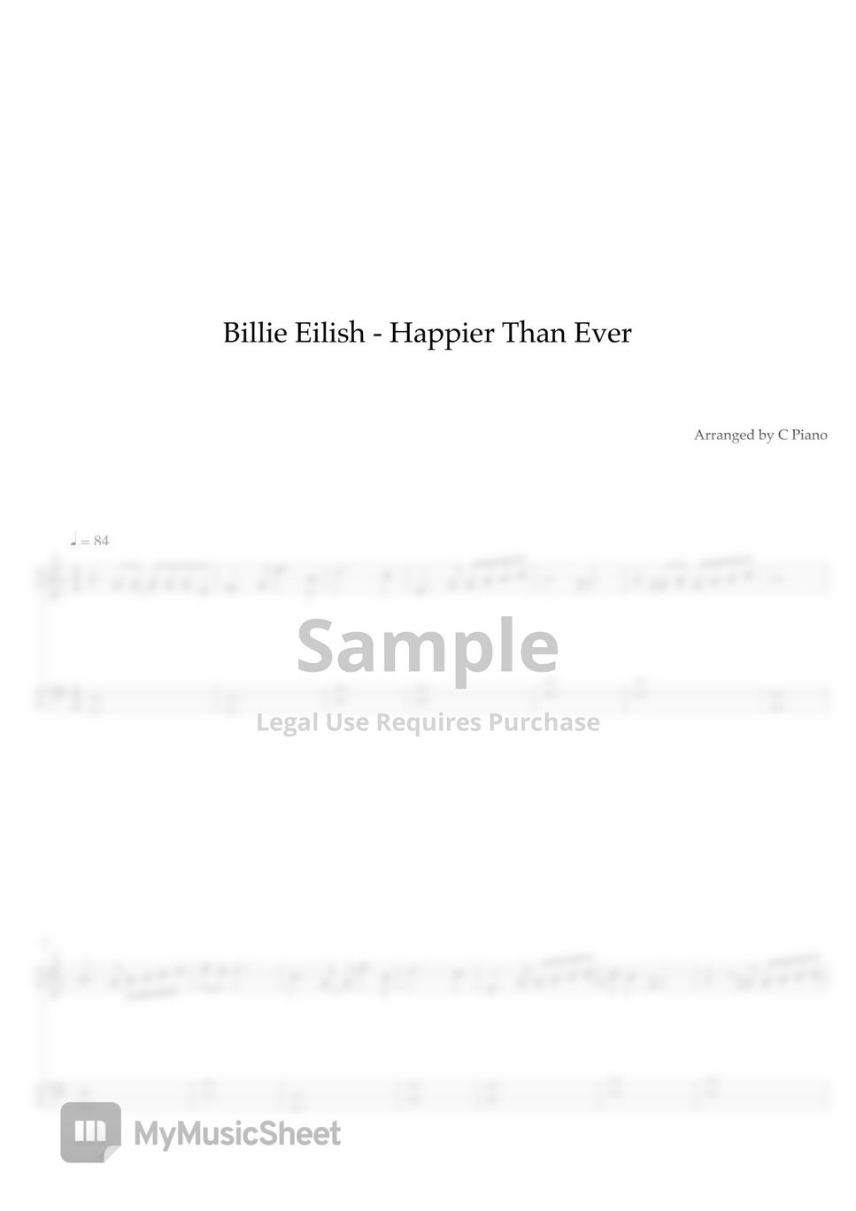 Billie Eilish Happier Than Ever Sheet Music Notes Cho vrogue.co