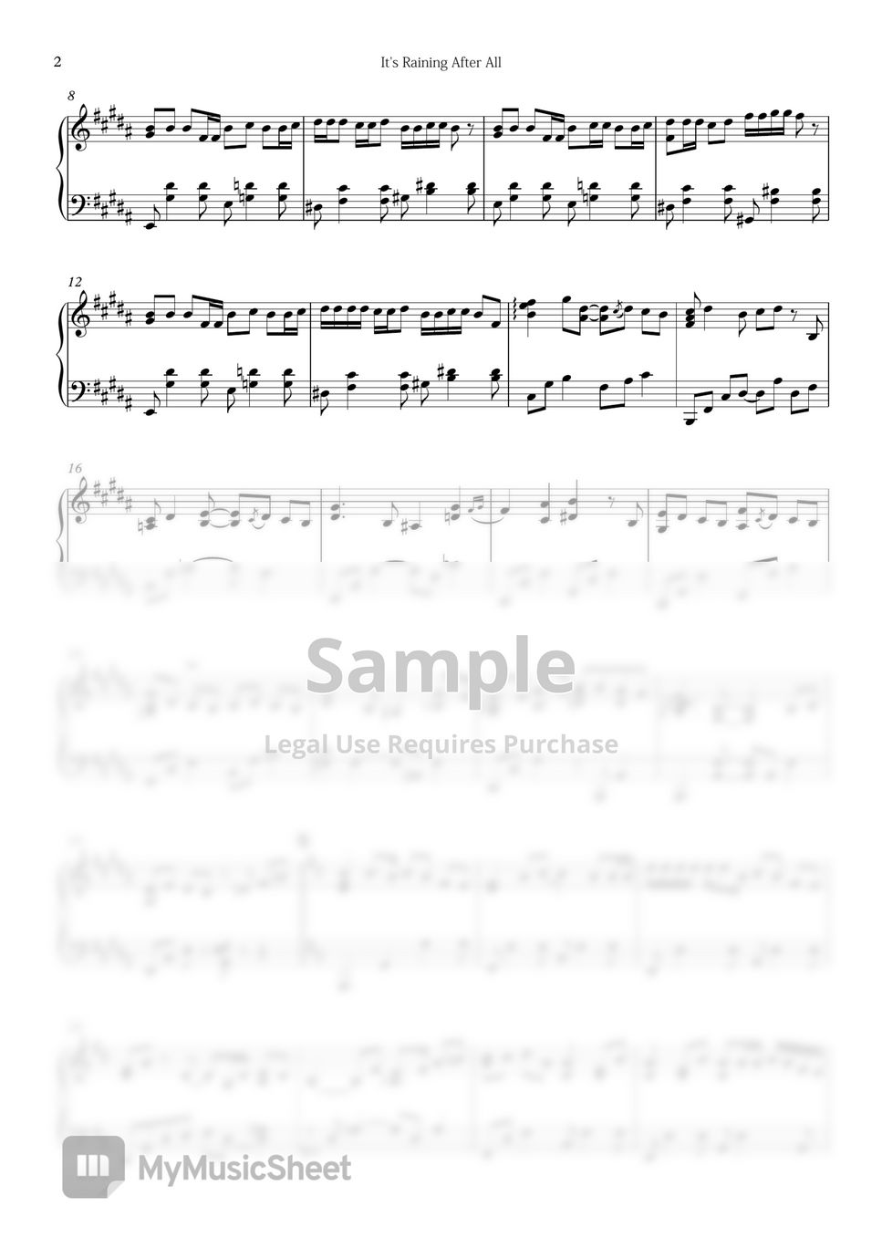 ツユ (TUYU) - やっぱり雨は降るんだね (It's Raining After All) Partition musicale by ...