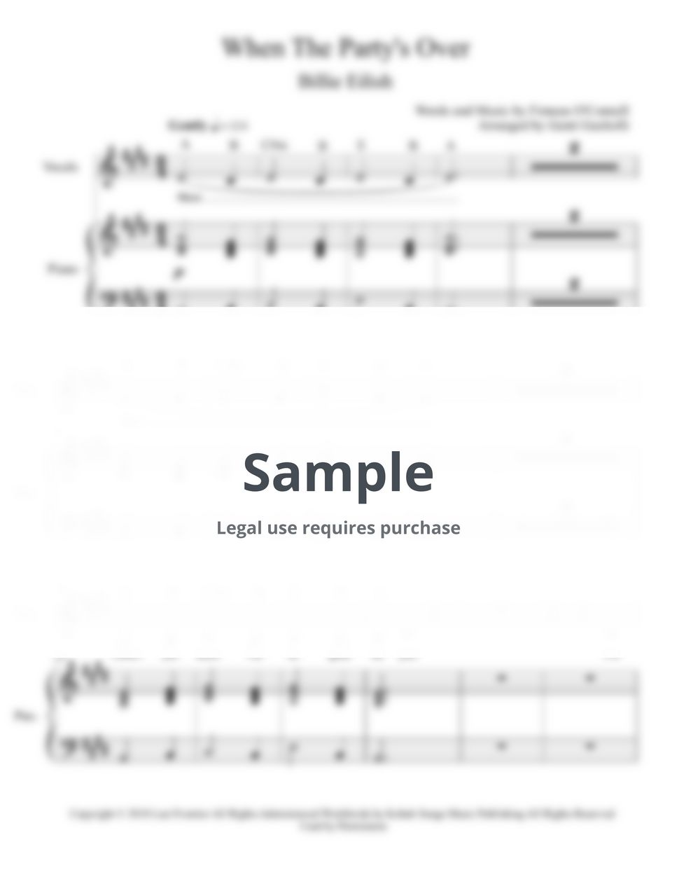 Billie Eilish - When The Party's Over (Piano & Vocal) Sheets by Genti ...
