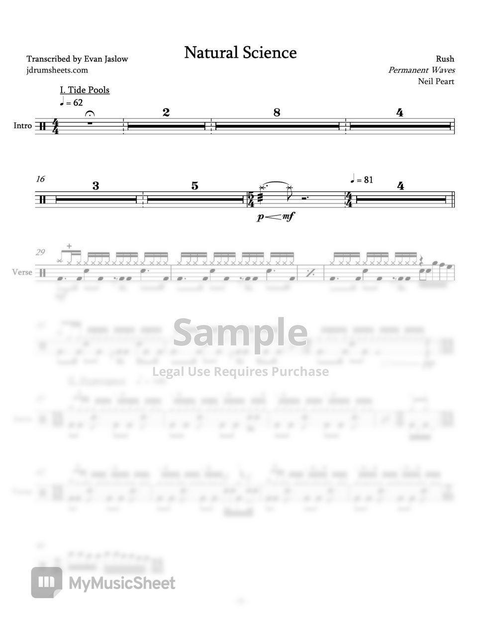 Rush - Natural Science Sheets By Evan Jaslow