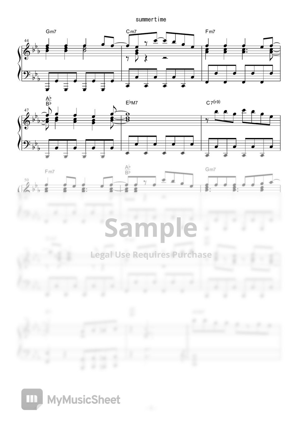 summertime — cinnamons & evening cinema Sheet music for Piano (Solo)