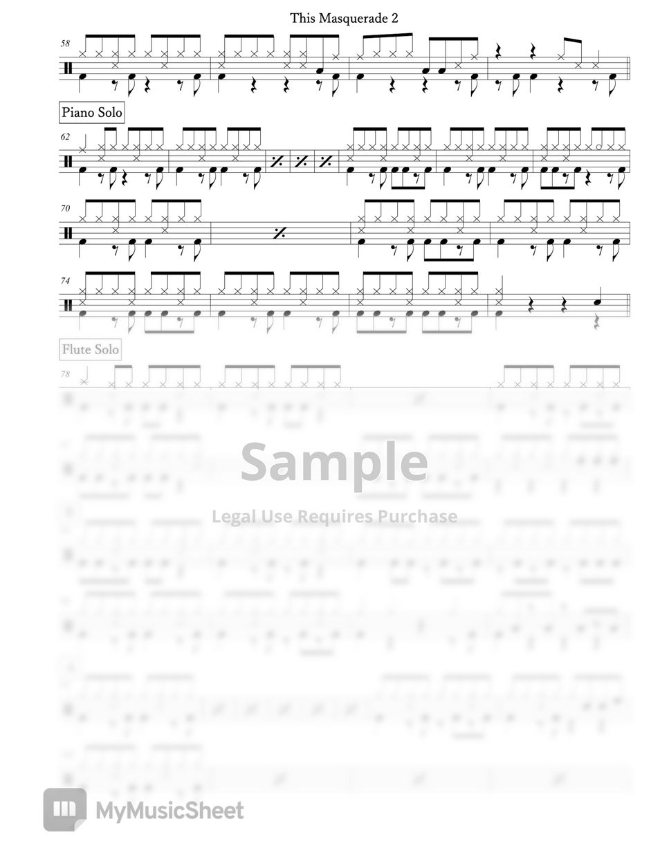 The Carpenters This Masquerade Sheets by Arkadia Drums